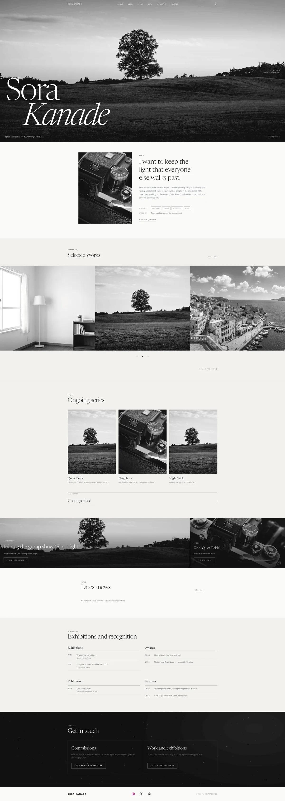 Blanky Studio のトップ全体。ヒーローから問い合わせまで